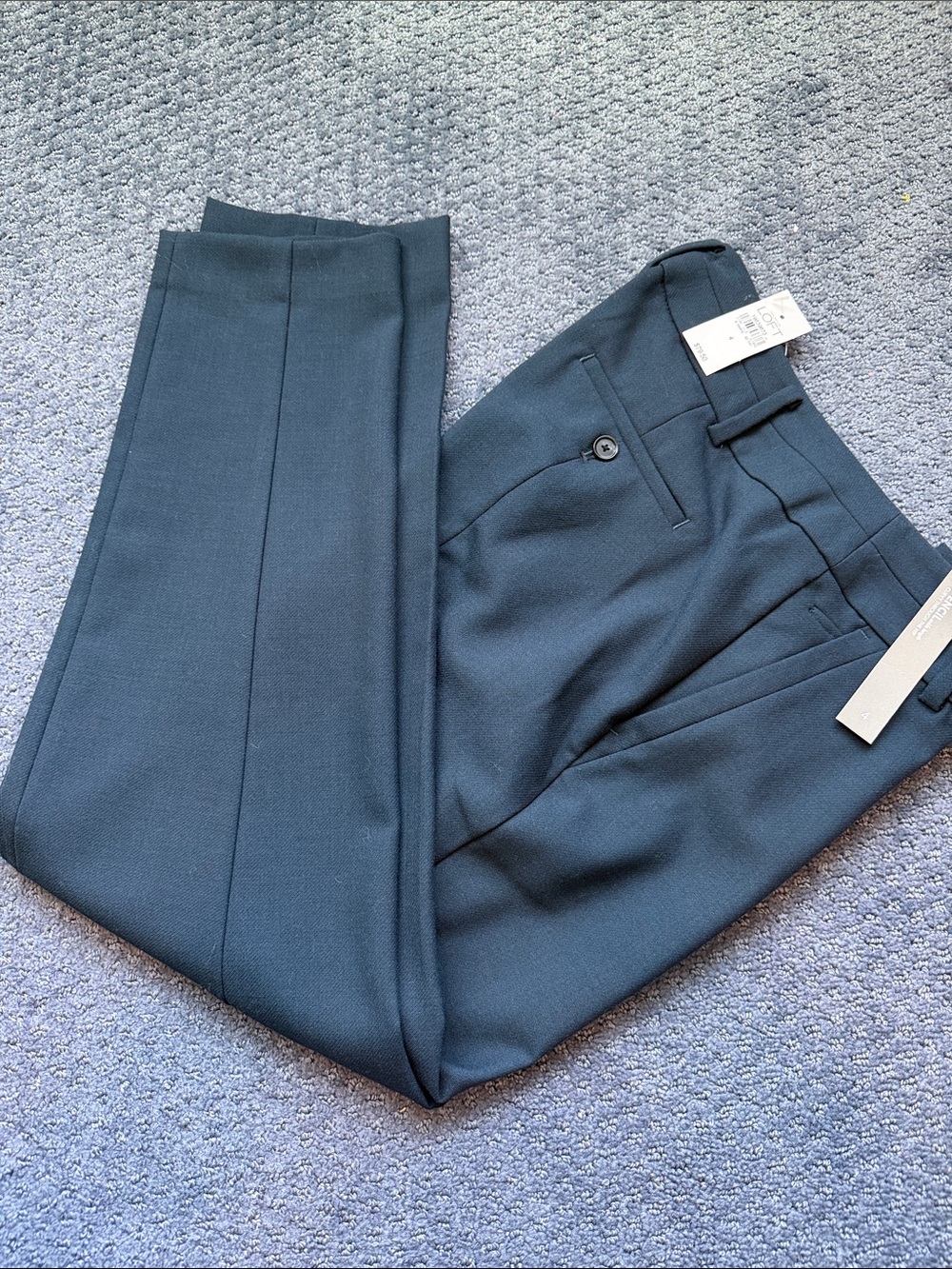 LOFT Tailored Dress Pants - Navy Blue